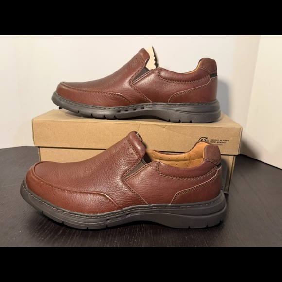 Clarks Un Brawley Step Mahogany Leather Slip On Casual Shoes Mens 12M main image 14